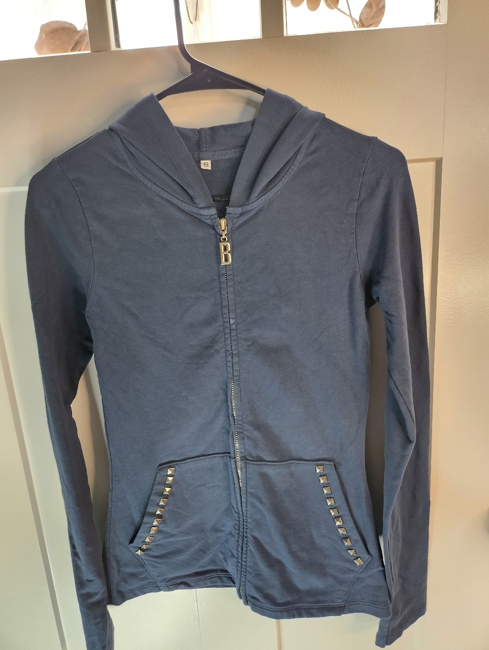 Women’s Blue Zip-Front Hooded Jacket